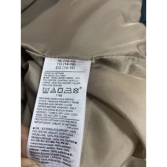 Old Navy Boys Puffer Vest Size XL 14-16 Green Tan Sleeveless Warm Full Zip - Picture 8 of 9